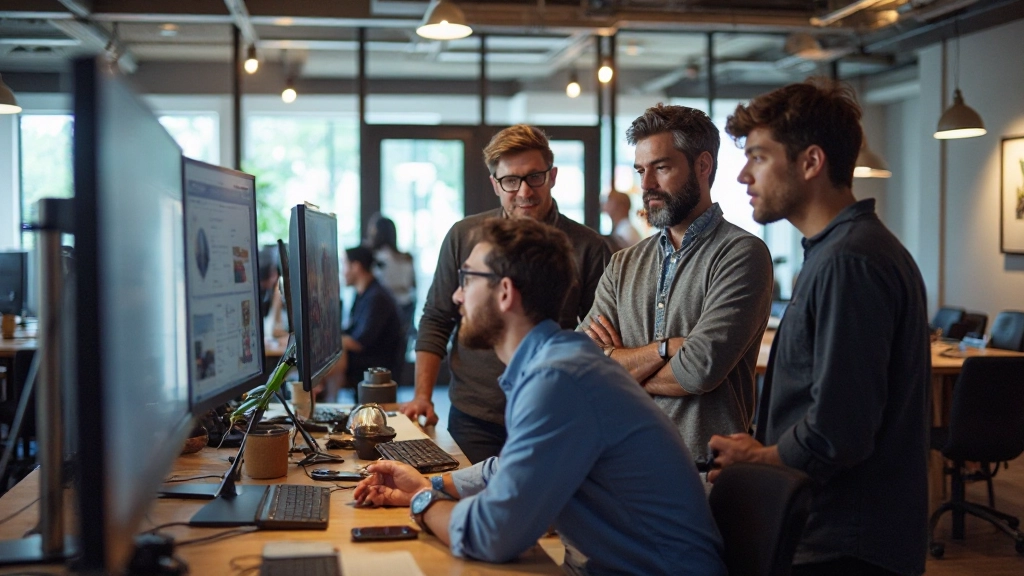 Designteam samenwerkt aan typografie en kleurprojecten