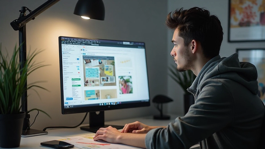 Student die typografie en kleurprincipes toepast op een ontwerp